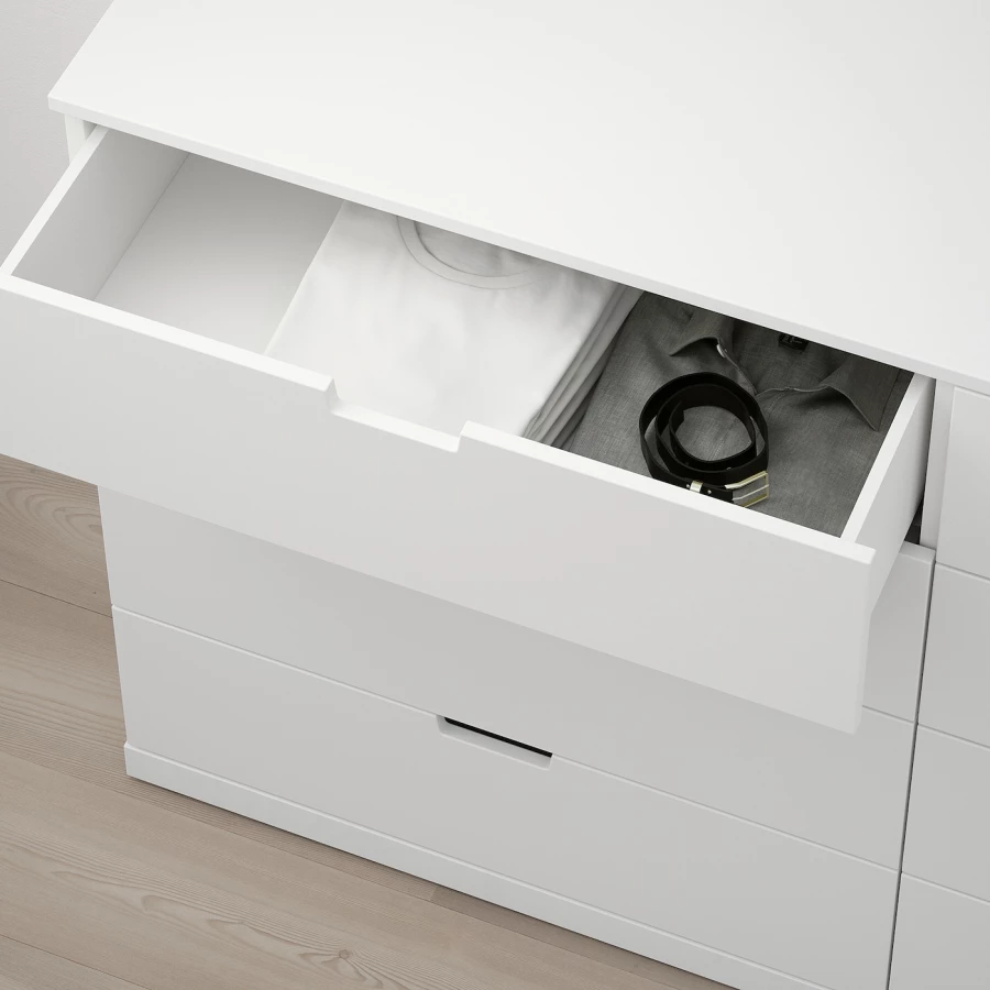 Комод - IKEA NORDLI/НОРДЛИ ИКЕА, 47х99х160 см, белый (изображение №3)