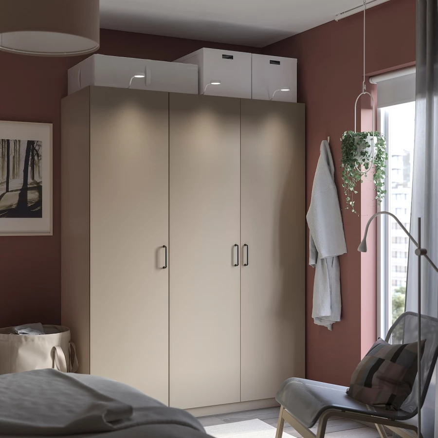 Дверь с петлями - FORSAND IKEA/ФОРСАНД ИКЕА, 195х50 см,  коричневый (изображение №2)