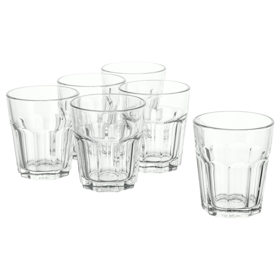 Набор стаканов, 6 шт. - IKEA POKAL, 270 мл, прозрачное стекло, ПОКАЛ ИКЕА (изображение №1)