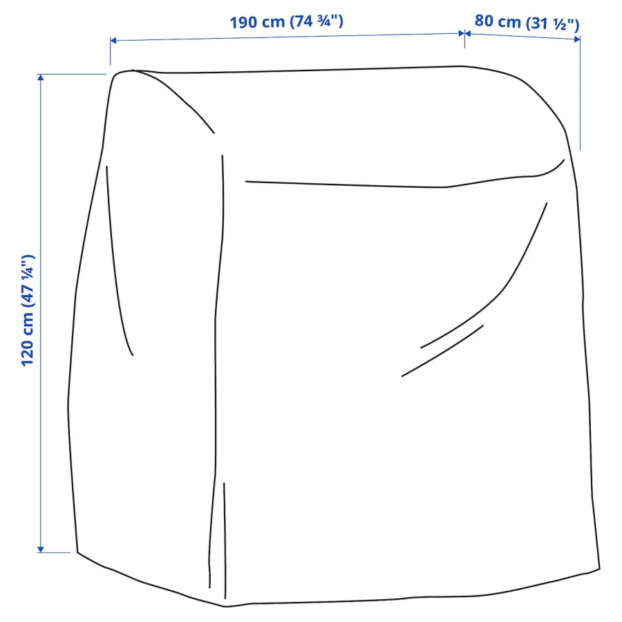 Сумка для хранения уличной мебели - TOSTERÖ /TOSTERО IKEA/ ТОСТЕРО ИКЕА,  190x80 см, черный (изображение №4)