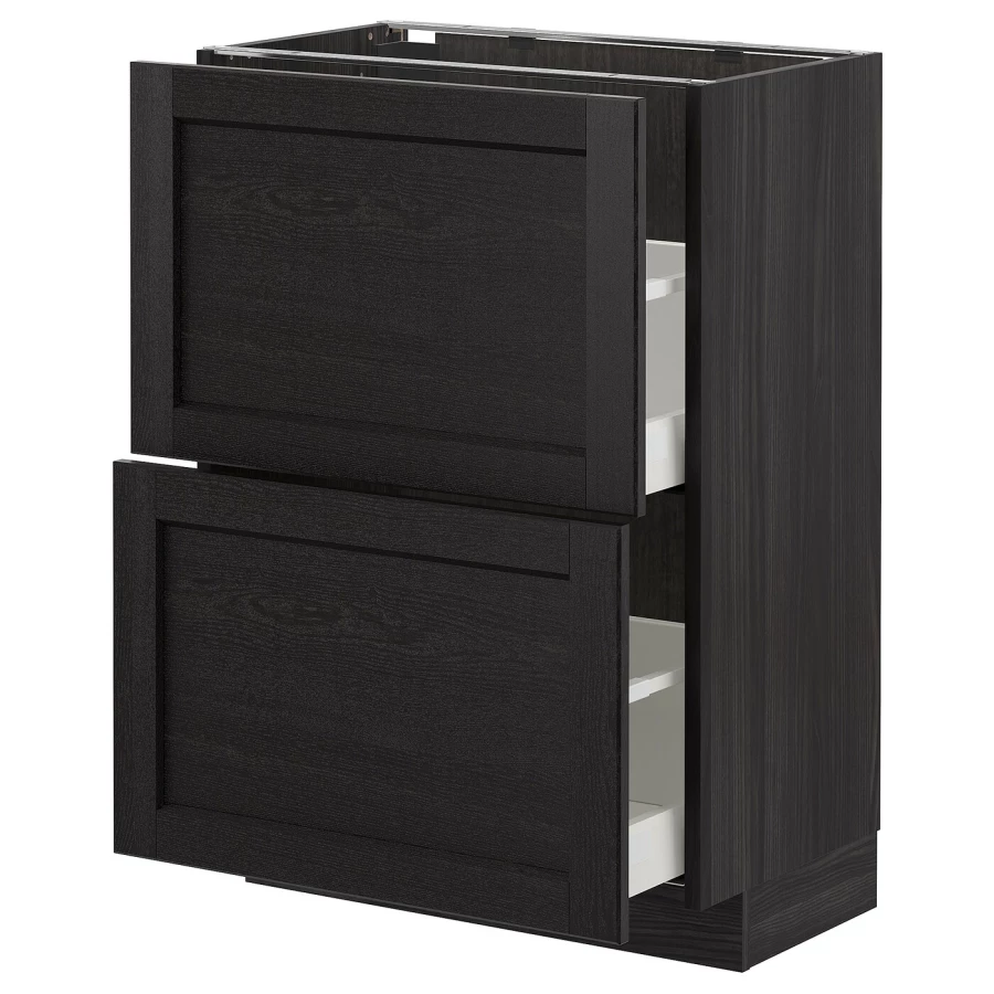 Напольный шкаф - IKEA METOD, 88x39,5x60см, черный, МЕТОД ИКЕА (изображение №1)