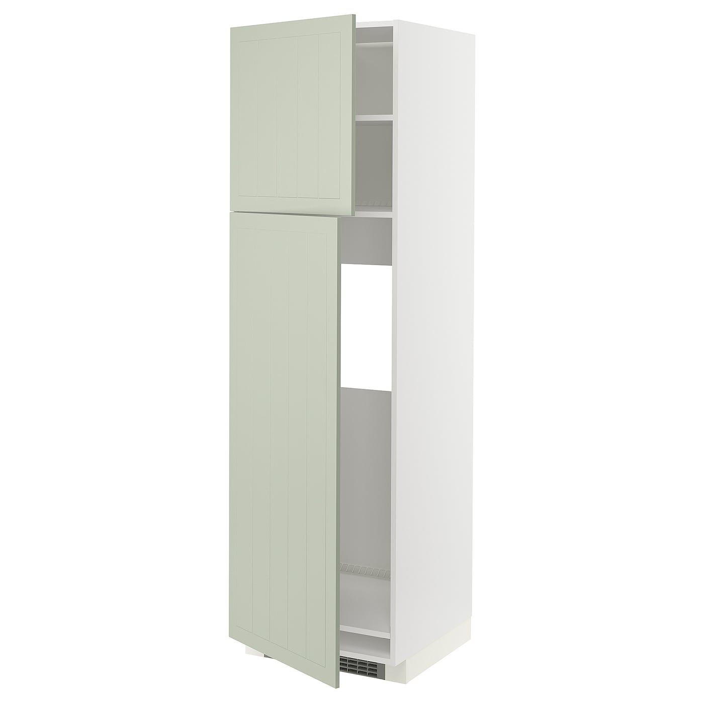 Кухонный шкаф-пенал - IKEA METOD/МЕТОД ИКЕА, 200х60х60 см, белый/зеленый