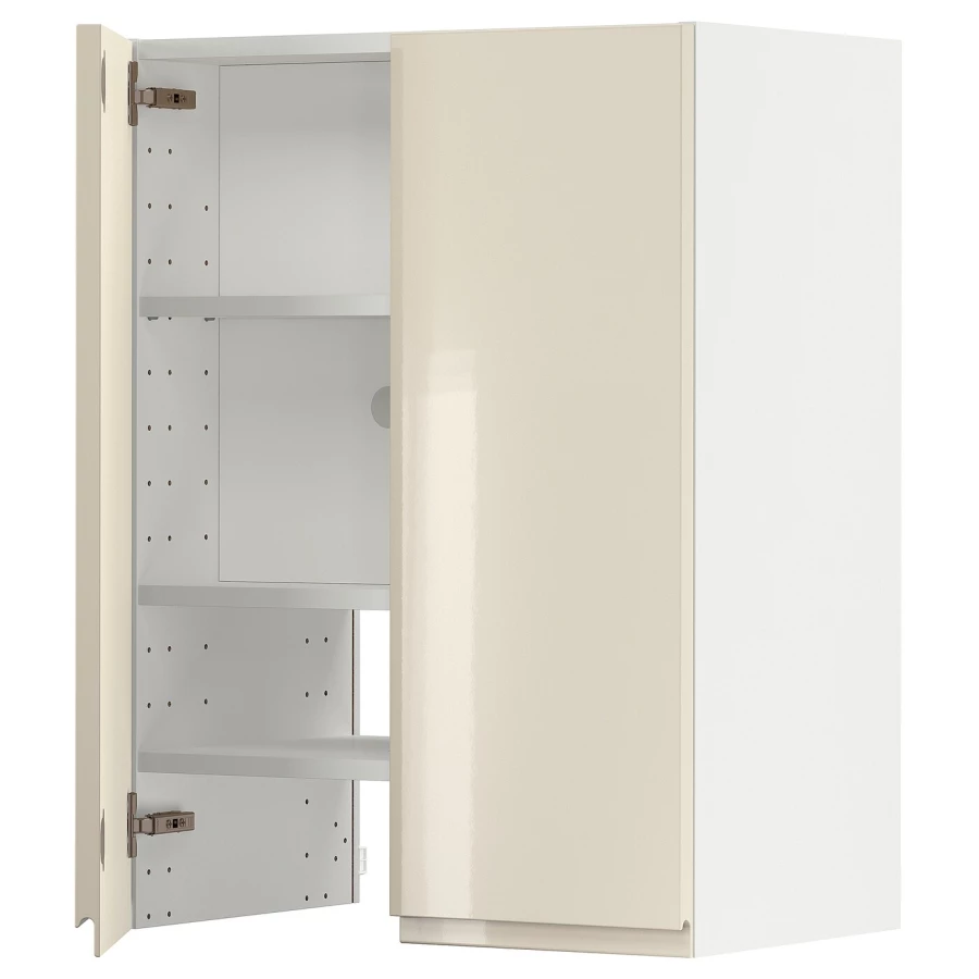 Навесной шкаф с полкой - METOD IKEA/ МЕТОД ИКЕА, 60х80 см, белый/бежевый (изображение №1)
