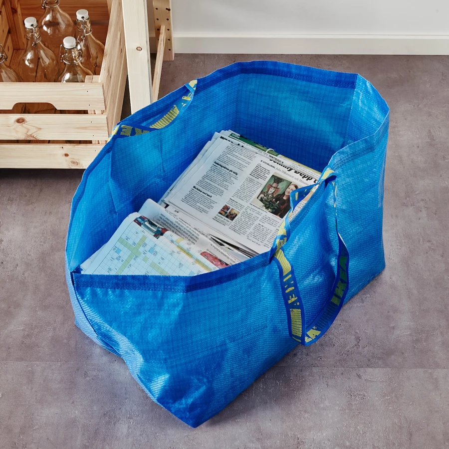 Сумка для хранения -  FRAKTA IKEA/ ФРАКТА ИКЕА, 55х35 см, синий (изображение №5)