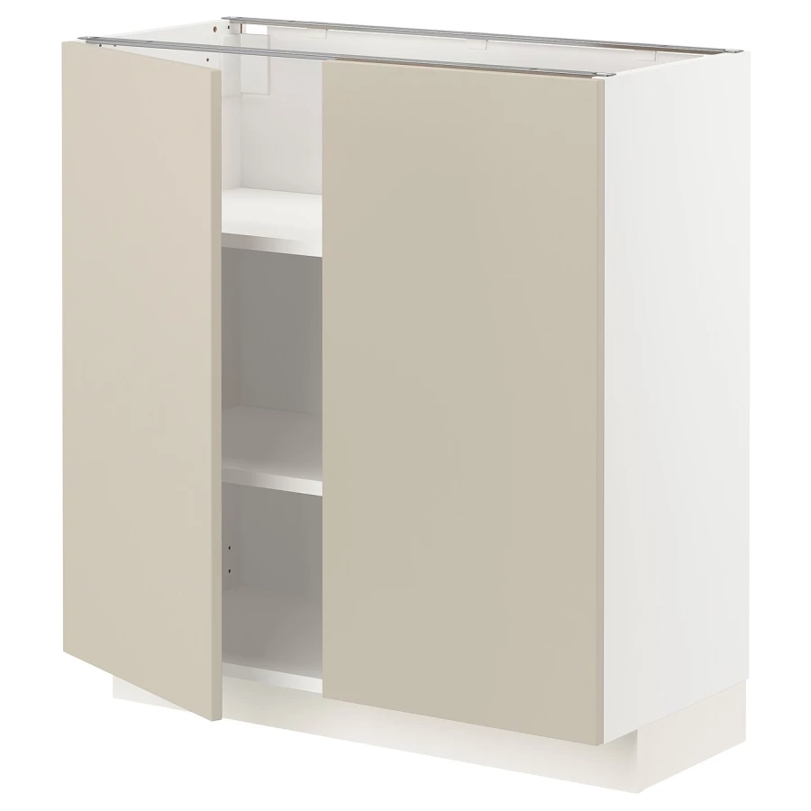 Напольный шкаф  - IKEA METOD, 88x39x80см, белый/бежевый, МЕТОД ИКЕА (изображение №1)