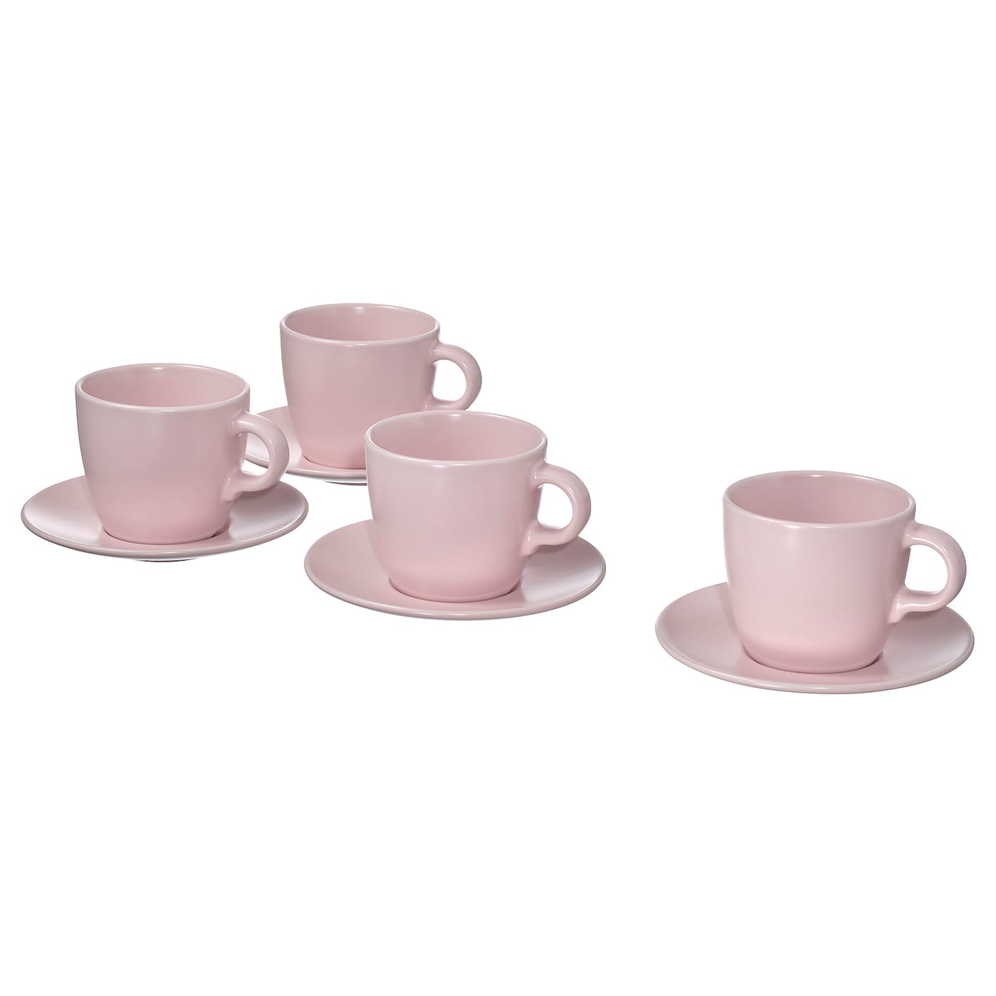 Чайный набор, 4 шт. - IKEA FÄRGKLAR/FARGKLAR, 250 мл, розовый, ФЭРГКЛАР ИКЕА