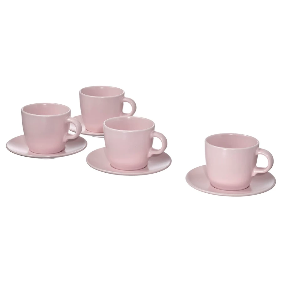 Чайный набор, 4 шт. - IKEA FÄRGKLAR/FARGKLAR, 250 мл, розовый, ФЭРГКЛАР ИКЕА (изображение №1)