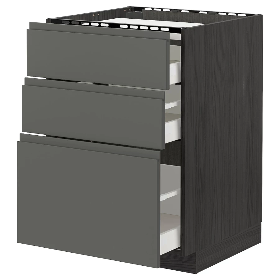 Напольный шкаф  - IKEA METOD MAXIMERA, 88x62,1x60см, черный/серый, МЕТОД МАКСИМЕРА ИКЕА (изображение №1)