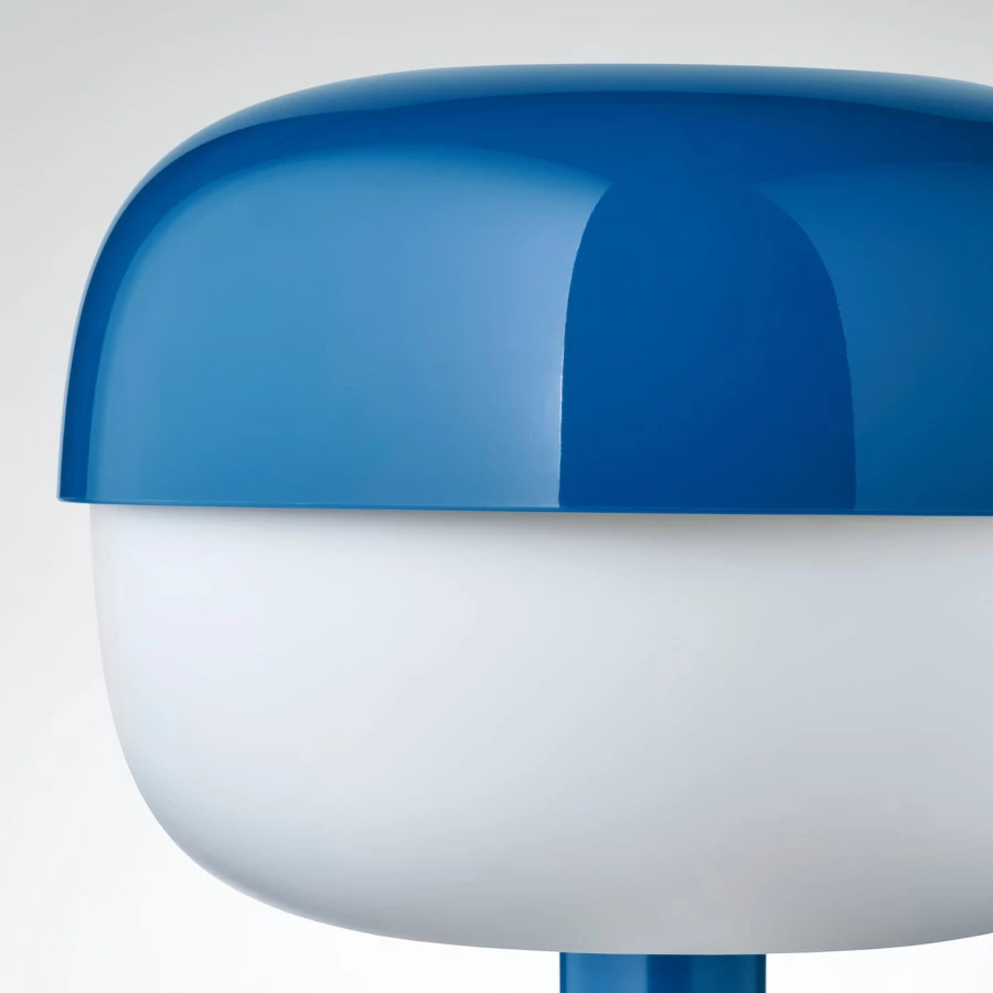 Настольная лампа - IKEA BLÅSVERK/BLASVERK/БЛОСВЕРК ИКЕА, 36х19 см, белый/синий (изображение №4)