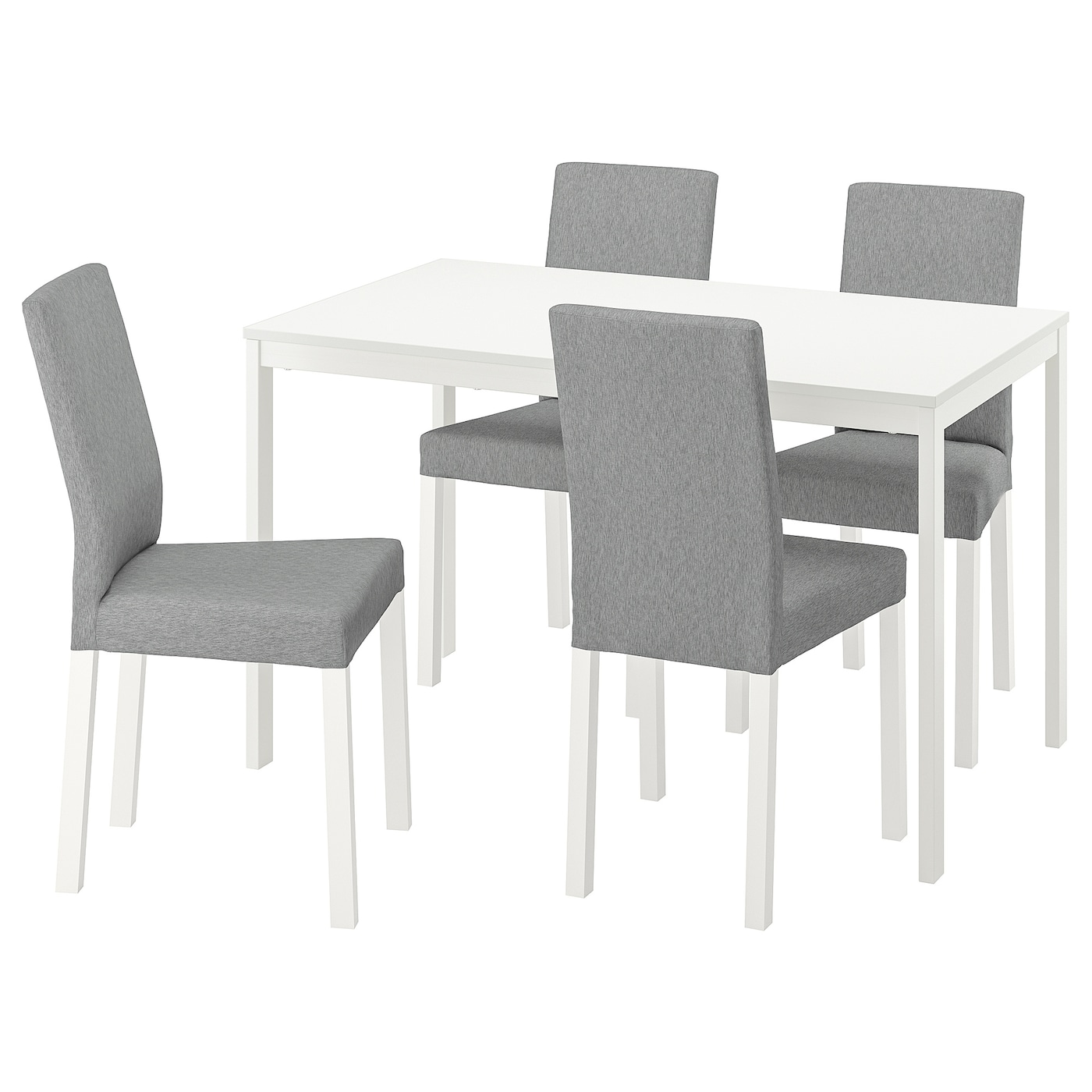 Стол и 4 стула - VANGSTA / KÄTTIL IKEA/ ВАНГСТА/КЕТТИЛЬ ИКЕА, 180/120 см, белый/серый