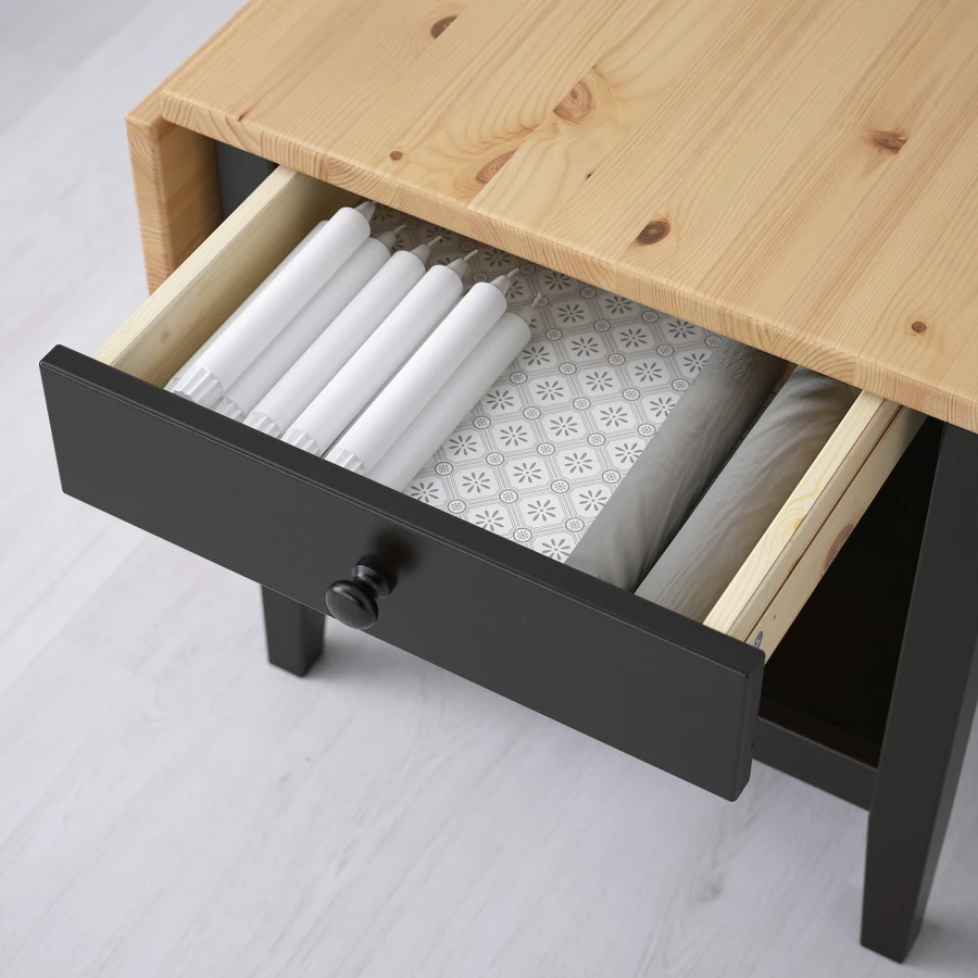Журнальный стол - IKEA ARKELSTORP/ИКЕА АРКЕЛЬСТОРП, 65x140x52 см, черный/светло-коричневый (изображение №5)