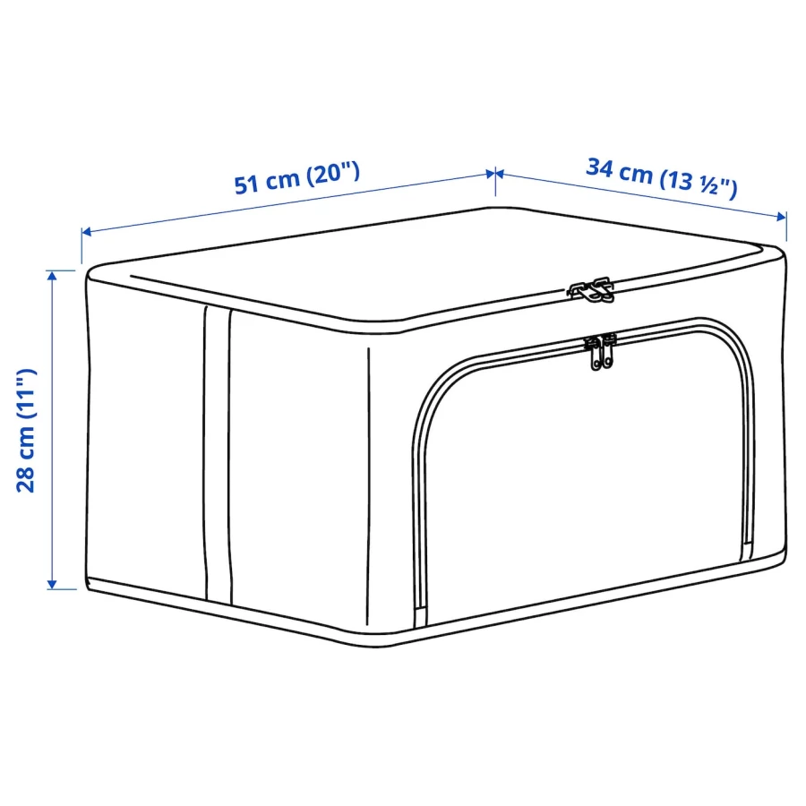 Ящик для хранения - HEMMAFIXARE  IKEA/ ХЕММАФИКСАРЕ ИКЕА, 34х51х28 см, белый (изображение №6)