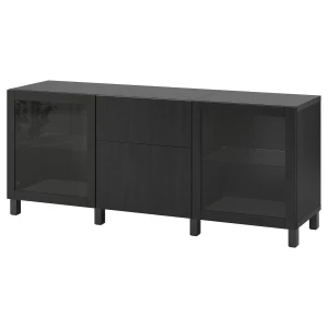 Комбинация для хранения - BESTÅ/ BESTА IKEA/ БЕСТА/БЕСТО ИКЕА, 180х74 см, черный