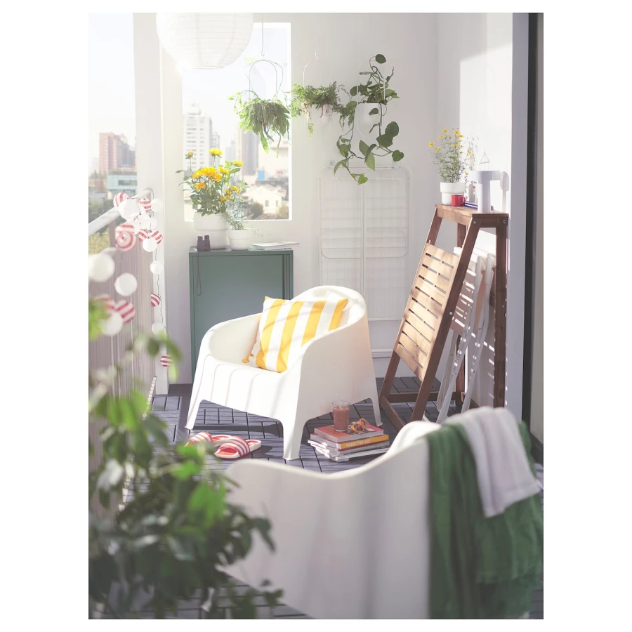 Садовое кресло - IKEA SKARPÖ, 71x79x81см, белый, СКАРПО ИКЕА (изображение №9)