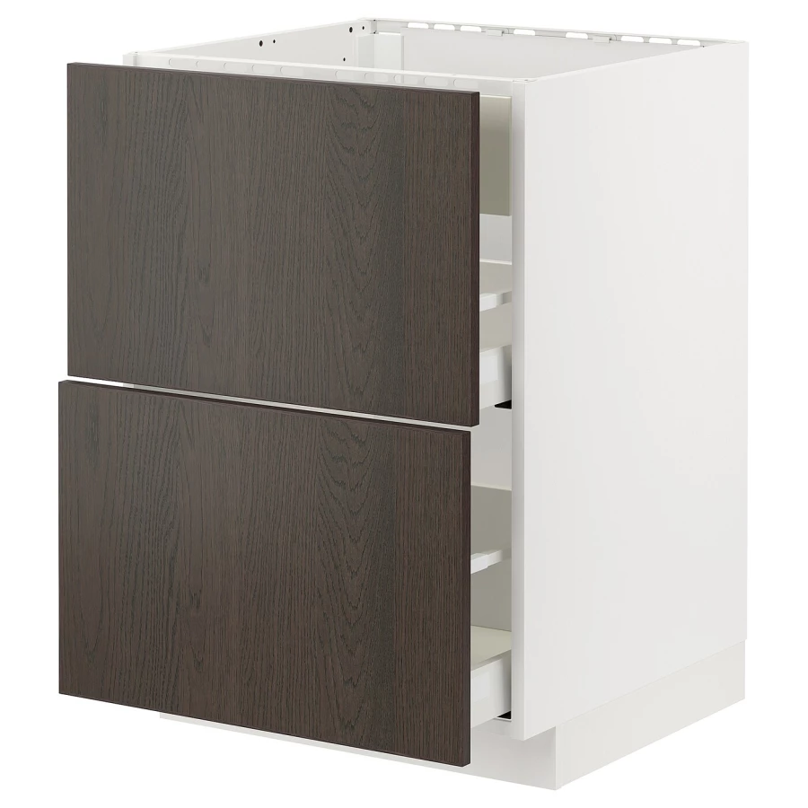 Напольный кухонный шкаф  - IKEA METOD MAXIMERA, 88x62x60см, темно-коричневый/белый, МЕТОД МАКСИМЕРА ИКЕА (изображение №1)