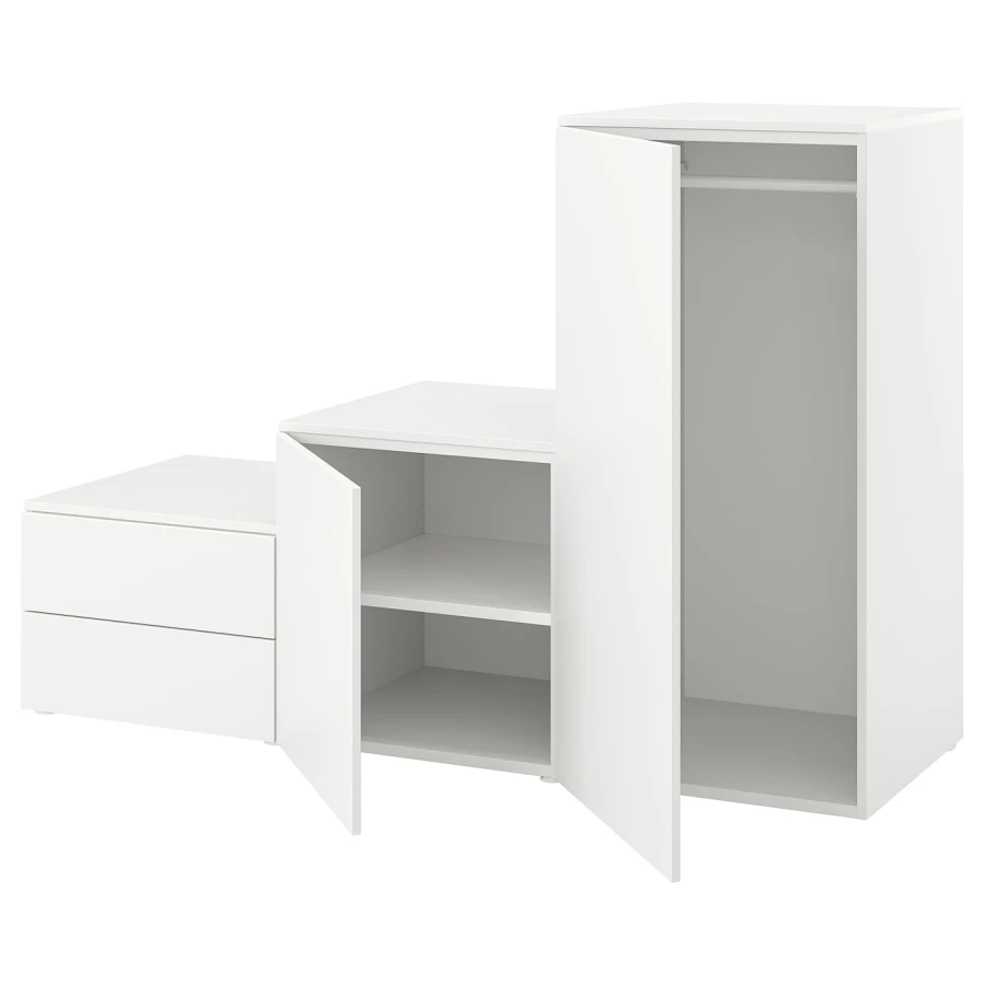 Платяной шкаф - IKEA PLATSA/FONNES  / ПЛАТСА/ФОННЕС ИКЕА, 180x57x123 см, белый (изображение №1)