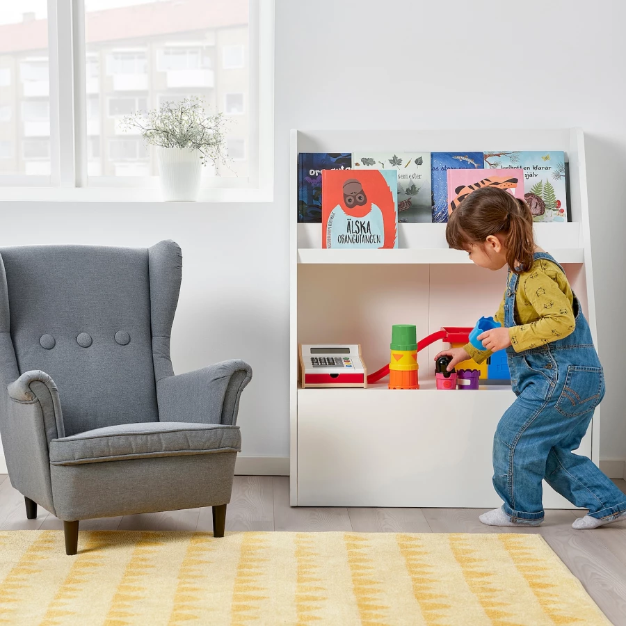 Стеллаж детский - IKEA BERGIG, 80x43x101 см, белый, БЕРГИГ ИКЕА (изображение №2)