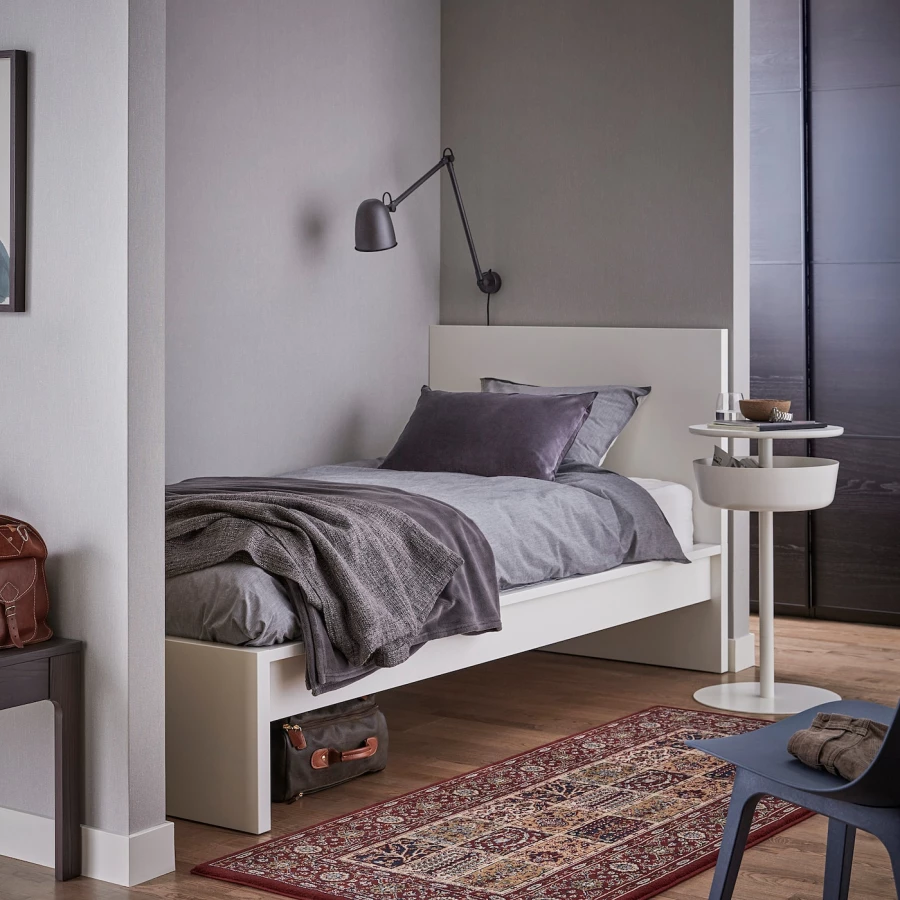 Кровать - IKEA MALM, 200х90 см, матрас жесткий, белый, МАЛЬМ ИКЕА (изображение №5)