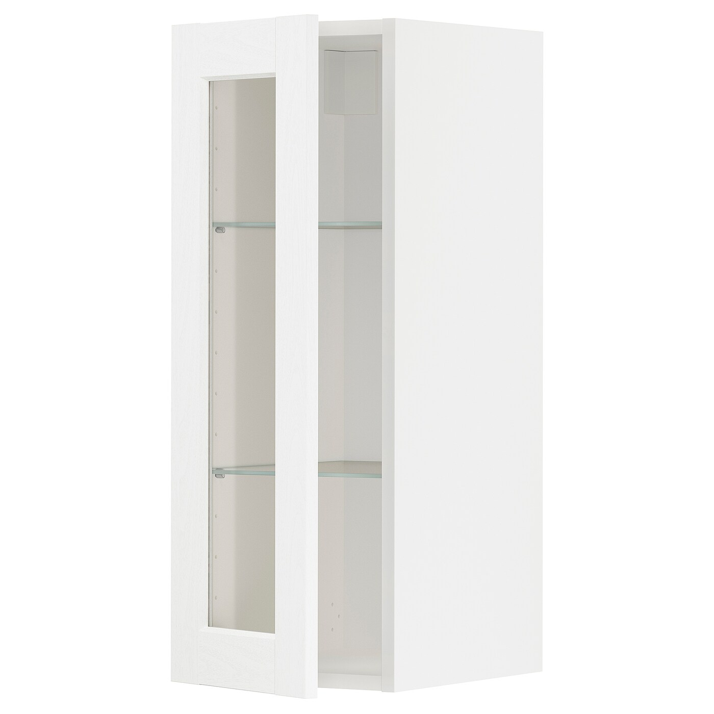 Шкаф со стеклянными дверцами  - METOD  IKEA/  МЕТОД ИКЕА, 80х30 см, белый
