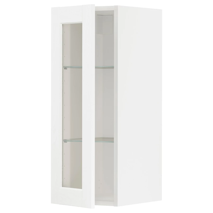 Шкаф со стеклянными дверцами  - METOD  IKEA/  МЕТОД ИКЕА, 80х30 см, белый (изображение №1)