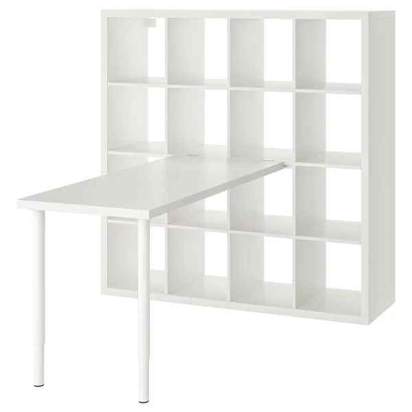 Письменный стол с книжной полкой 16 ячеек - IKEA LAGKAPTEN/KALLAX/ЛАГКАПТЕН/КАЛЛАКС ИКЕА, белый