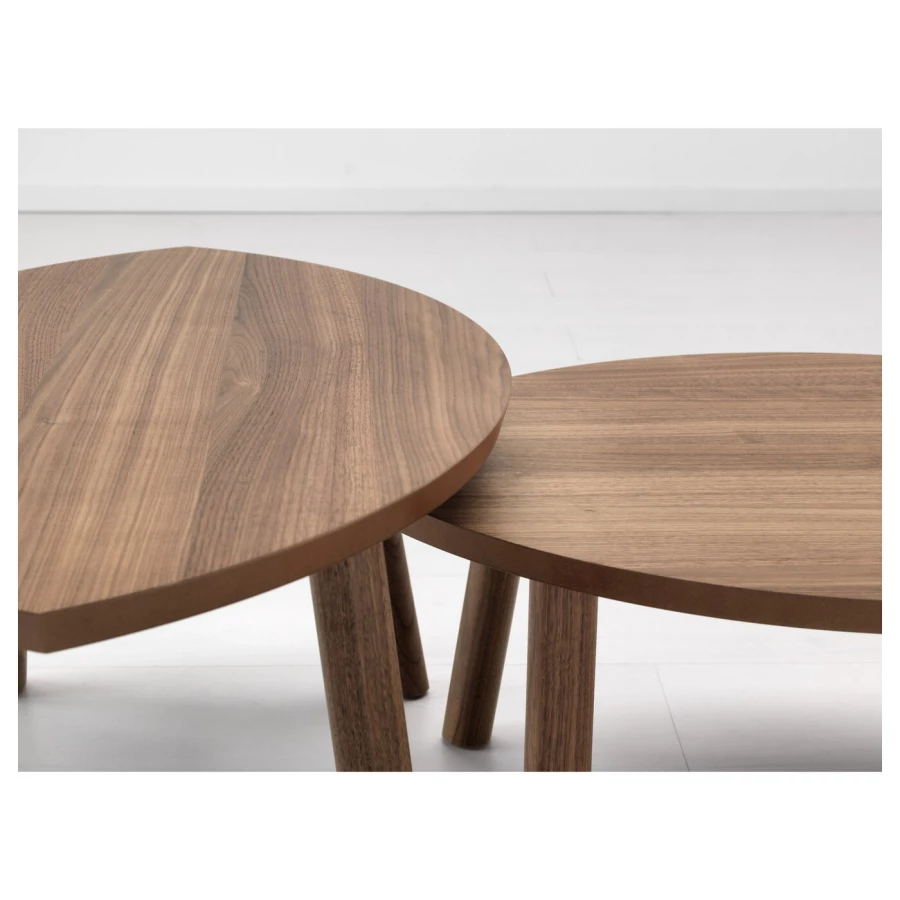 Комплект столов, 2 шт - IKEA STOCKHOLM/ИКЕА СТОКГОЛЬМ, шпон грецкого ореха, 72х47х36 см (изображение №2)