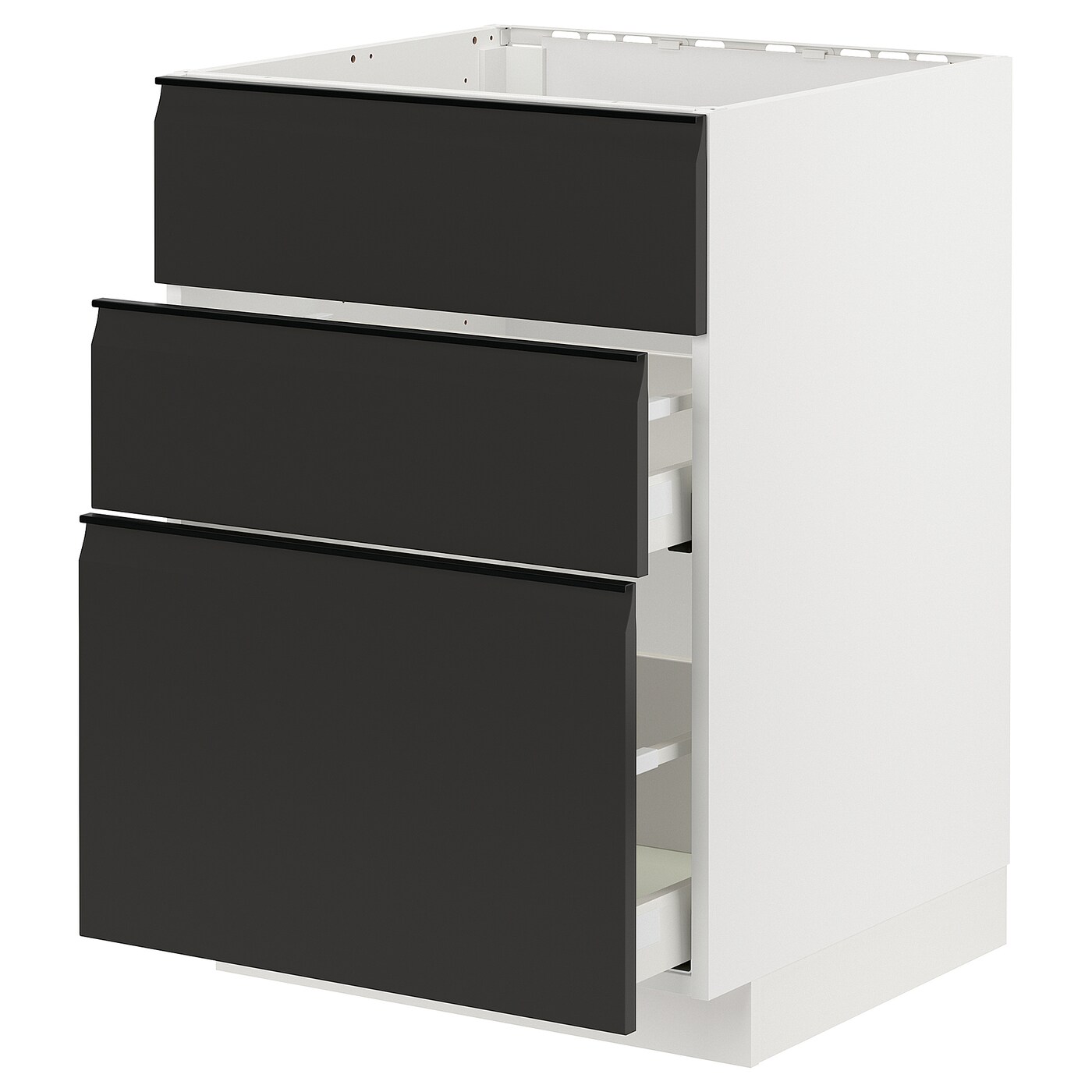 Напольный шкаф - IKEA METOD MAXIMERA, 80x62x60см, белый/черный, МЕТОД МАКСИМЕРА ИКЕА