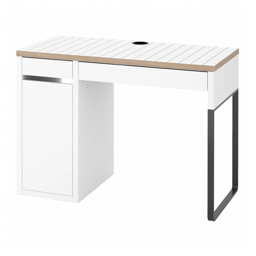 Письменный стол с ящиком - IKEA MICKE, 105x50 см,  белый антрацит, МИККЕ ИКЕА (изображение №1)