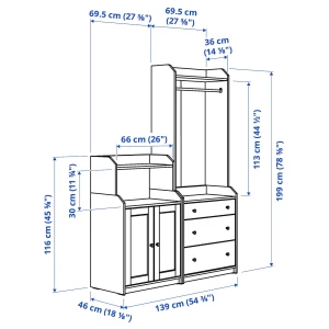 Второе фото. Шкаф - HAUGA IKEA/ХАУГА ИКЕА, 46х139х199 см, серый