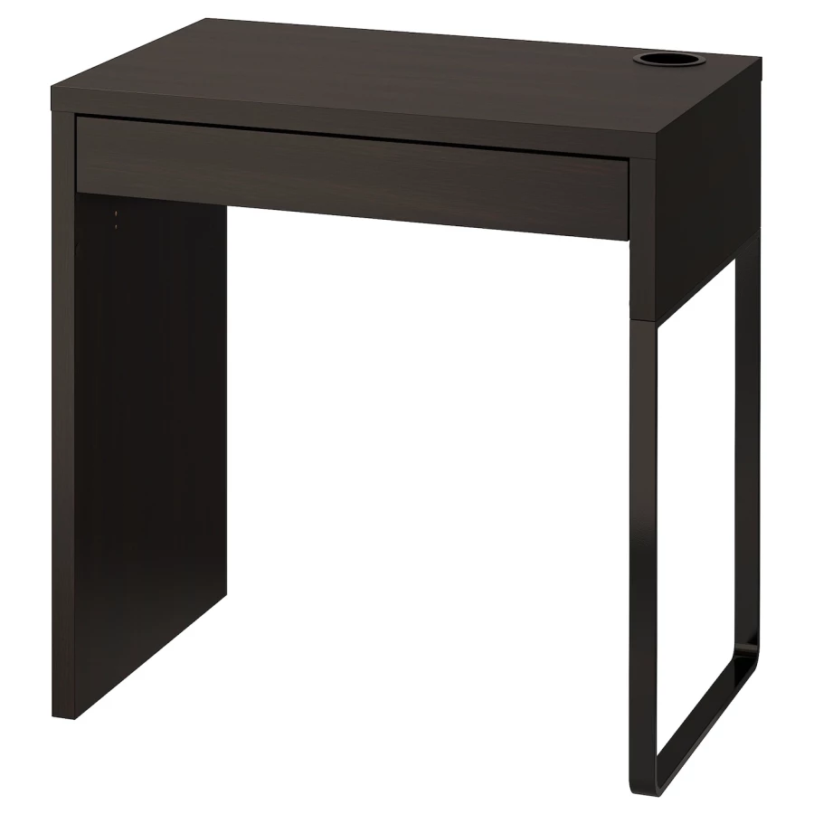 Письменный стол с ящиком - IKEA MICKE, 73x50 см, черно-коричневый, МИККЕ ИКЕА (изображение №1)