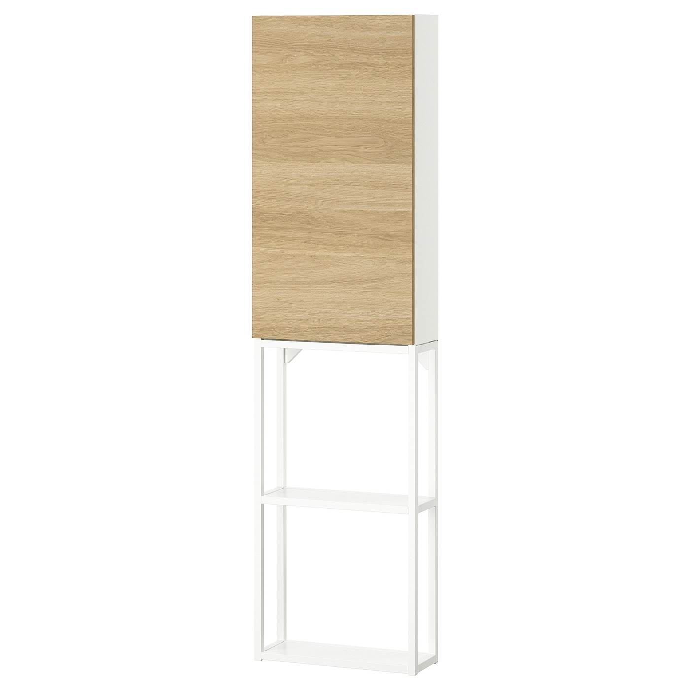 Книжный шкаф -  ENHET IKEA/ ЭНХЕТ ИКЕА, 150х40 см, белый/под беленый дуб