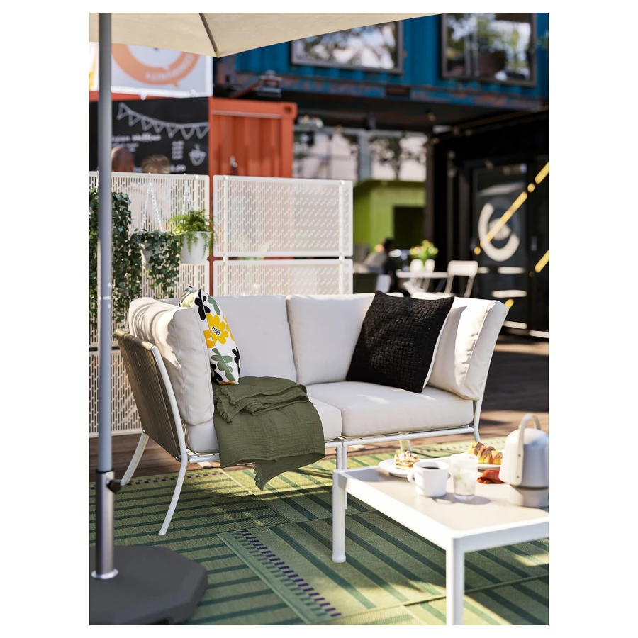 Журнальный столик, садовый - IKEA SEGERÖN/SEGERON, белый/бежевый, 73x73х30см, СЕГЕРОН ИКЕА (изображение №13)
