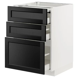 Напольный шкаф - IKEA METOD MAXIMERA, 88x62x60см, белый/черный, МЕТОД МАКСИМЕРА ИКЕА