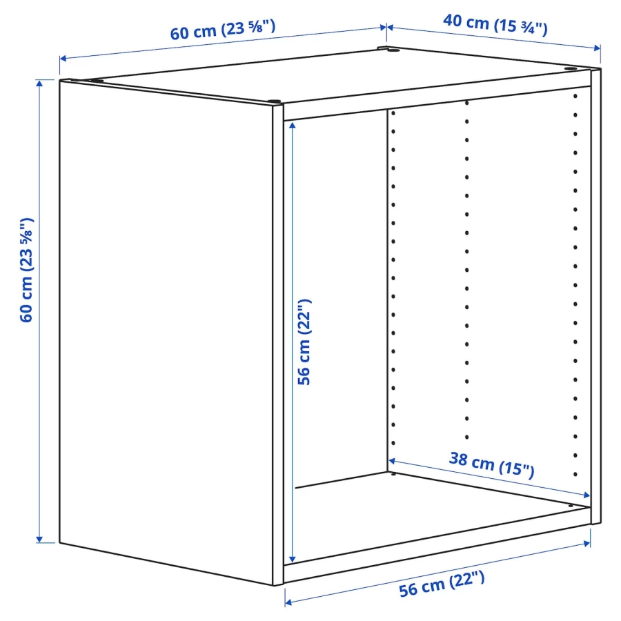 Каркас гардероба - PLATSA IKEA/ПЛАТСА ИКЕА, 60х40х60 см, белый (изображение №3)