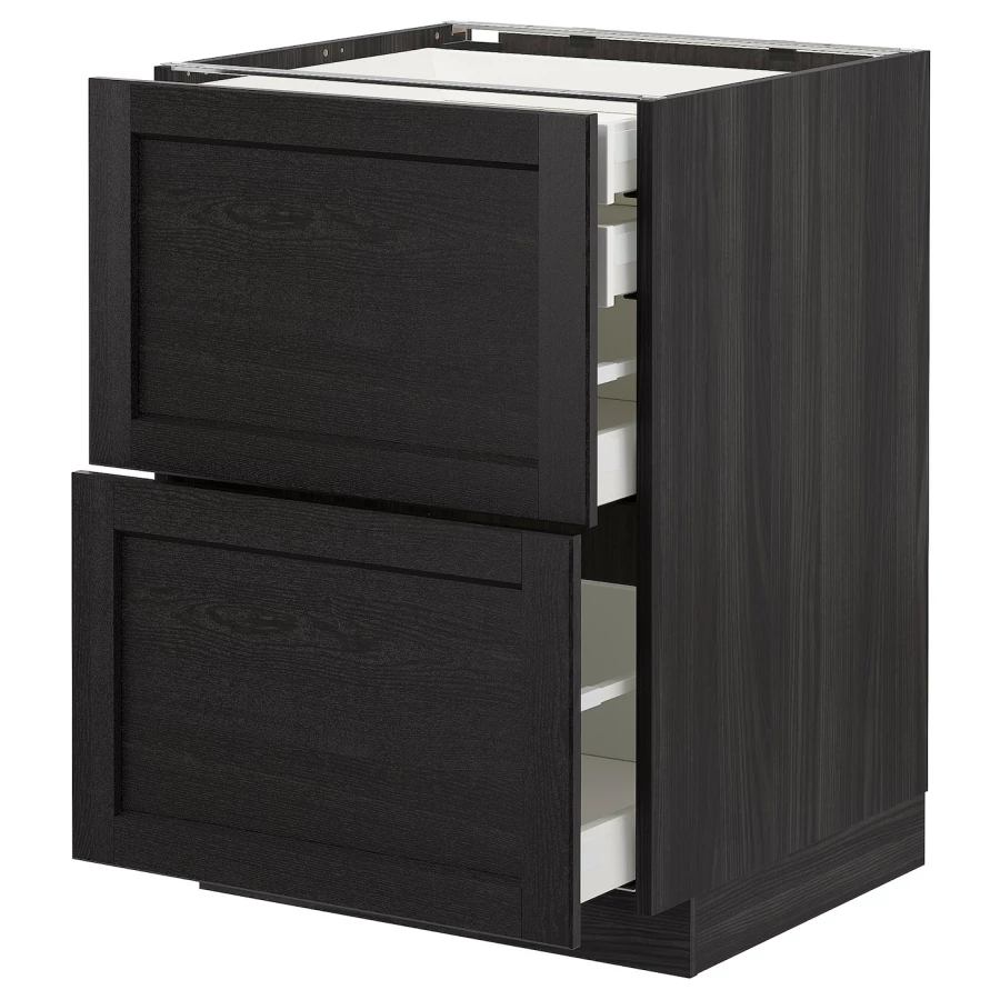 Напольный кухонный шкаф  - IKEA METOD MAXIMERA, 88x61,9x60см, черный, МЕТОД МАКСИМЕРА ИКЕА (изображение №1)