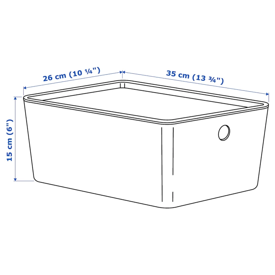 Коробка с крышкой - KUGGIS IKEA/ КУГГИС ИКЕА, 26х35х15 см, черный (изображение №7)