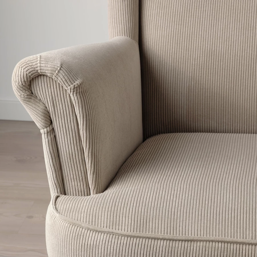 Кресло с подголовником - IKEA STRANDMON, 82х96х101 см, бежевый, СТРАНДМОН ИКЕА (изображение №5)
