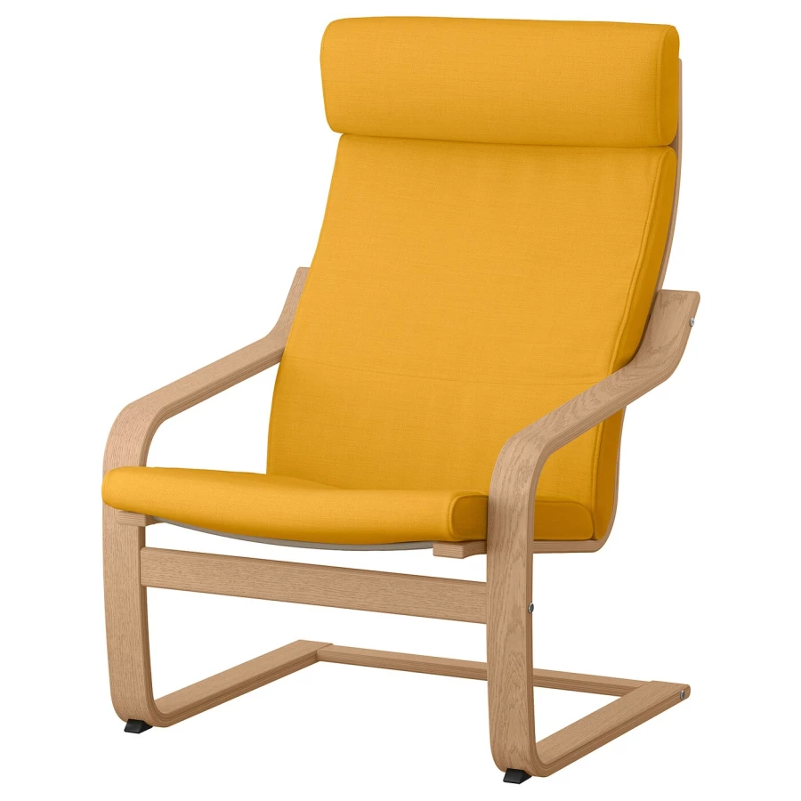 Подушка на кресло-качалку - POÄNG / POАNG  IKEA/  ПОЭНГ ИКЕА,  137х56 см,  желтый (изображение №2)
