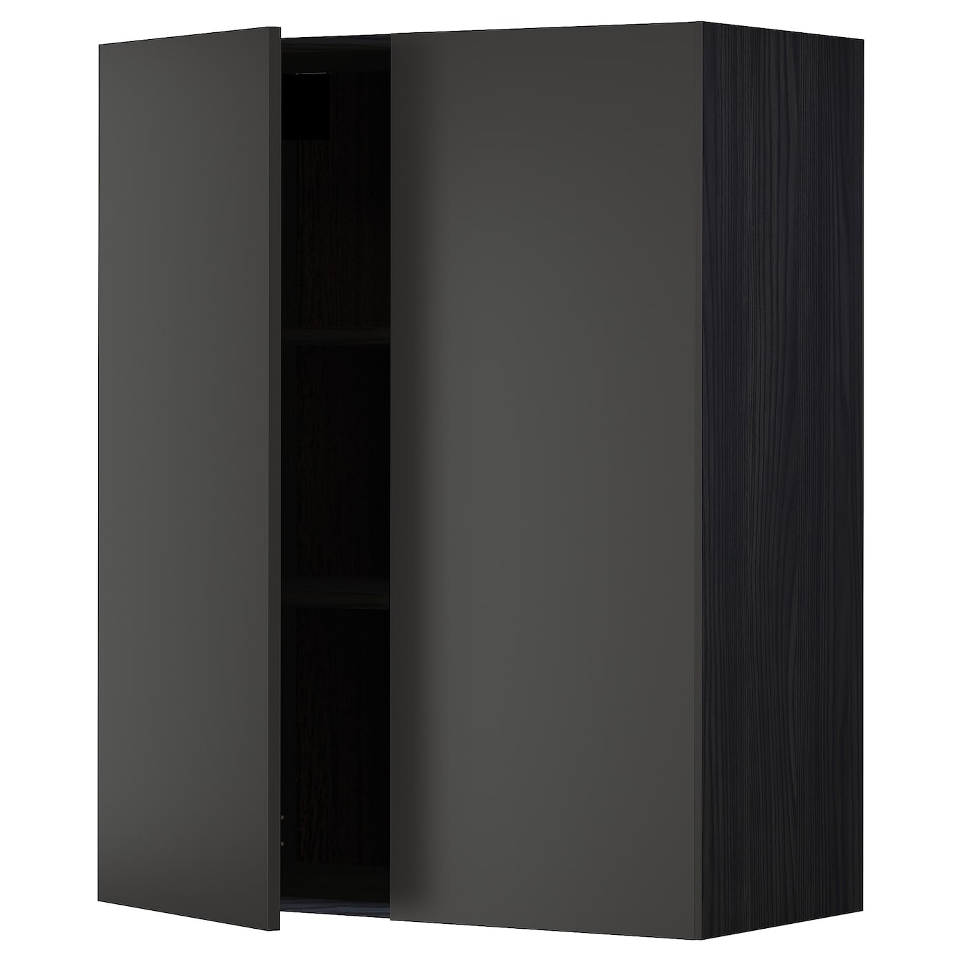 Навесной шкаф с полкой - METOD IKEA/ МЕТОД ИКЕА, 100х80 см,  черный