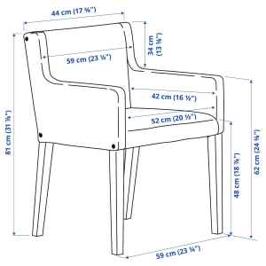 Стул с подлокотниками - MÅRENÄS IKEA/МАРЕНЭС ИКЕА, 81х59х56 см, красный