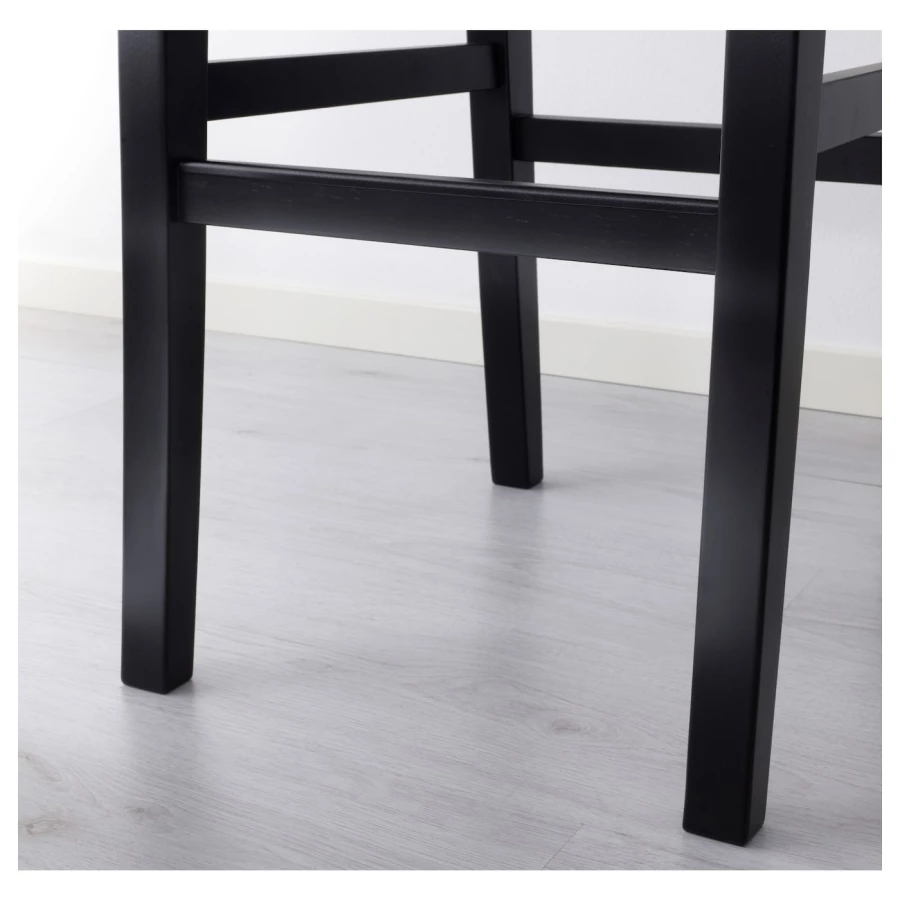 Барный стул со спинкой - INGOLF IKEA/ИНГОЛЬФ ИКЕА, 102х39х45 см, черный (изображение №7)