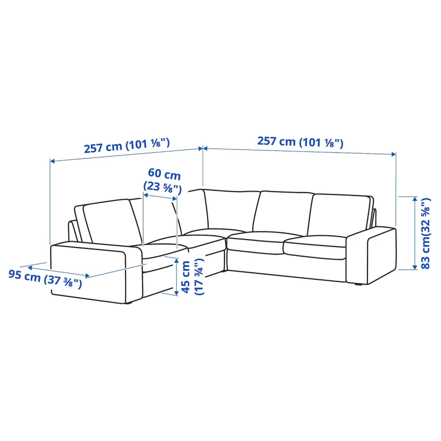 Диван угловой 4-местный - IKEA KIVIK/КИВИК ИКЕА, розовый (изображение №5)