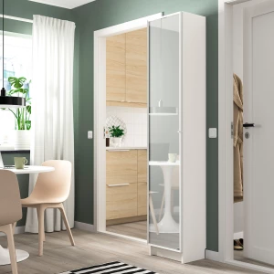 Второе фото. Книжный шкаф со стеклянной дверью - BILLY/HÖGBO IKEA/ БИЛЛИ/ХОГБО ИКЕА, 30х40х202 см, белый