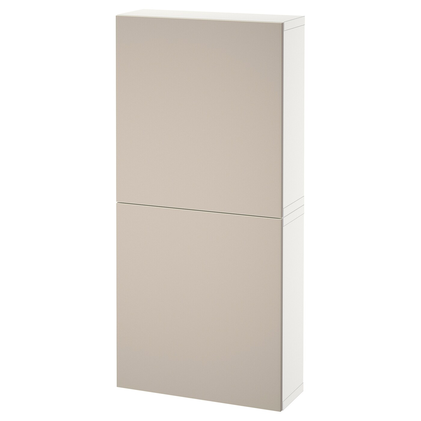 Навесной шкаф/2 дверцы - IKEA BESTÅ/BESTA/БЕСТО ИКЕА, 128х22х60 смм, белый/бежевый