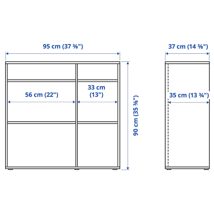 Стеллаж - IKEA VIHALS, 95х37х90 см, белый, ВИХАЛС ИКЕА (изображение №6)