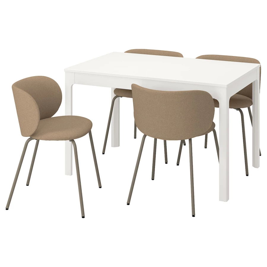 Стол и 4 стула - EKEDALEN / KRYLBO IKEA/ ЭКЕДАЛЕН/КРЫЛЬБО ИКЕА, 180/120х80х75 см, белый/коричневый (изображение №1)