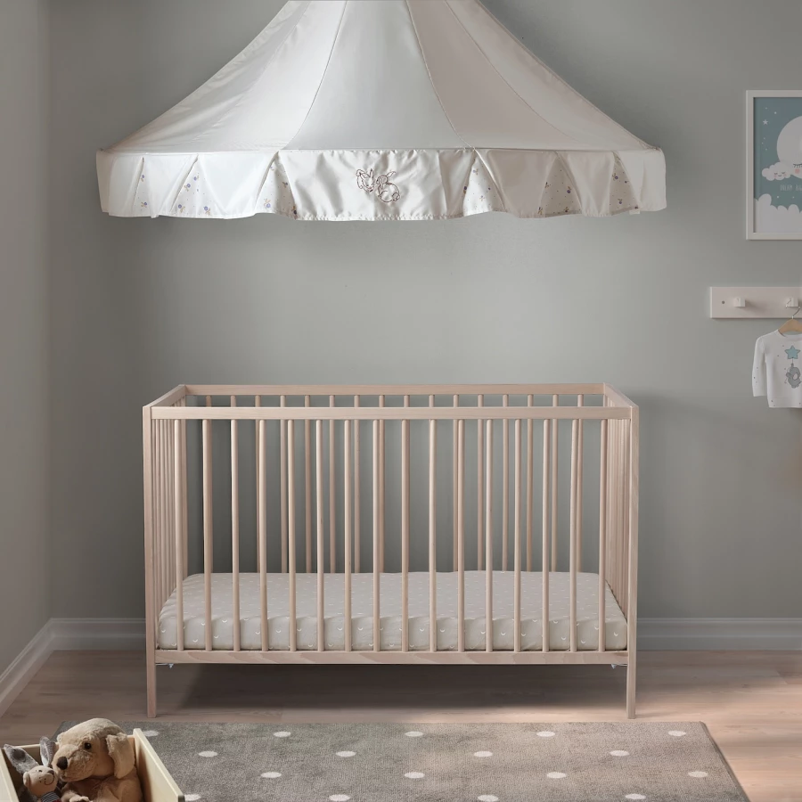 Кровать для новорожденных - IKEA SNIGLAR, 60x120 см, серый, СНИГЛАР ИКЕА (изображение №3)