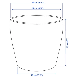 Второе фото. Кашпо - IKEA PERSILLADE, 19 см, темно-серый, ПЕРСИЛЛАДЕ ИКЕА