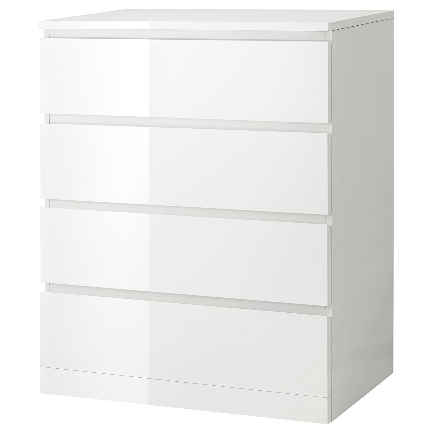 Комод - IKEA MALM/МАЛЬМ ИКЕА, 48х80х100 см, глянцевый белый