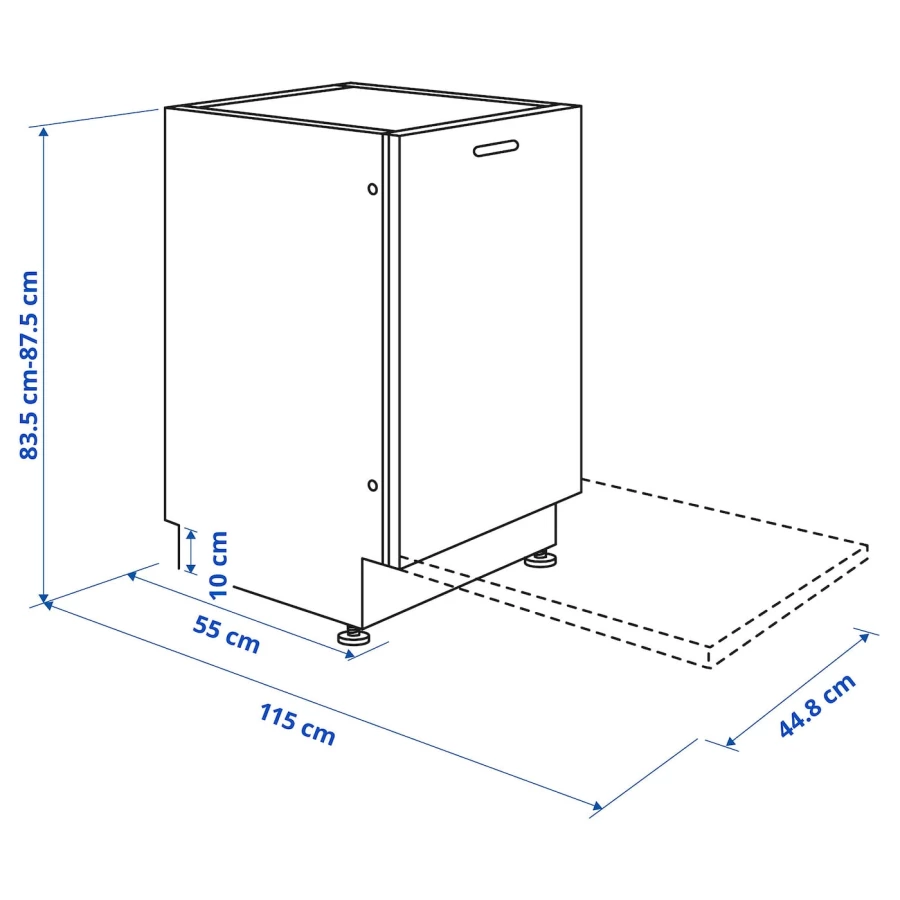 Встроенная посудомоечная машина - LAGAN IKEA/ ЛАГАН ИКЕА,  83,5х45 см, белый (изображение №8)